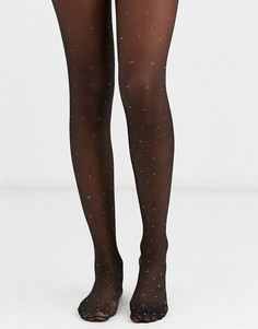 Черные колготки с отделкой металлик ASOS DESIGN-Черный