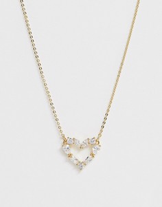 Позолоченное ожерелье с элементом в форме сердечка с камнями ALDO-Золотой