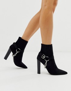 Черные ботильоны в ковбойском стиле ASOS DESIGN-Черный