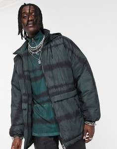 Темная парка от комплекта с принтом тай-дай ASOS DESIGN-Мульти
