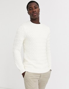 Белый джемпер крупной вязки Selected Homme