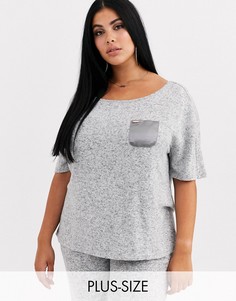 Серый меланжевый топ с широким вырезом Figleaves Curve