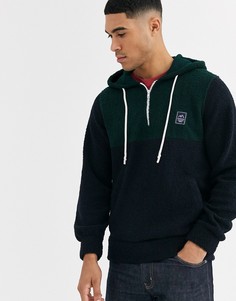 Худи в стиле колор блок зеленого цвета Jack & Jones Originals-Зеленый