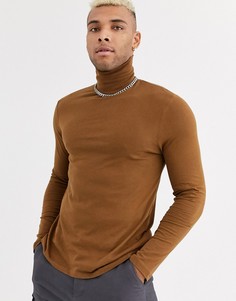 Коричневая водолазка ASOS DESIGN-Коричневый