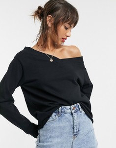 Черный oversize-свитшот ASOS DESIGN