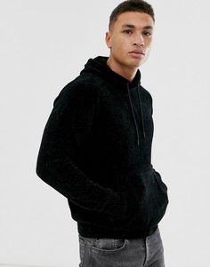 Черный велюровый худи Jack & Jones Core