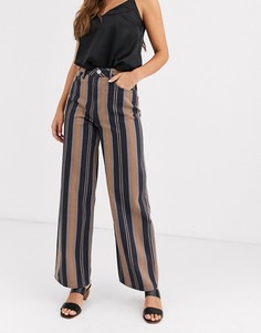 Свободные винтажные джинсы в полоску с завышенной талией ASOS DESIGN-Мульти