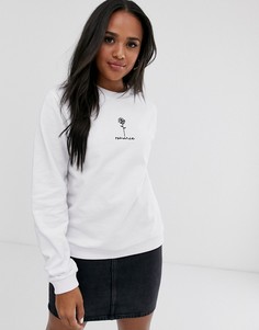 Свитшот с вышивкой в виде розы ASOS DESIGN-Белый