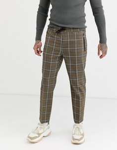 Коричневые брюки в клетку Topman-Серый