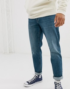 Суженные книзу темно-синие джинсы стретч ASOS DESIGN-Синий