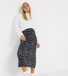 Юбка миди плиссе в монохромный горошек ASOS DESIGN Maternity-Мульти