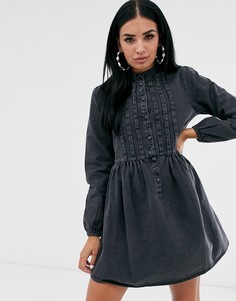 Свободное джинсовое платье-рубашка ASOS DESIGN-Черный