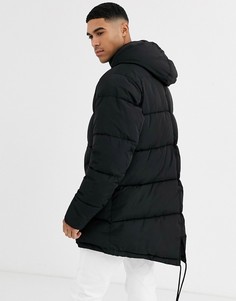 Черная дутая парка ASOS DESIGN-Черный