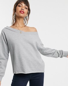 Серый меланжевый oversize-свитшот ASOS DESIGN