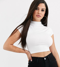 Белый кроп-топ с высоким воротом ASOS DESIGN Petite