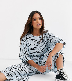 Комбинезон с принтом и завязкой на талии ASOS DESIGN Petite-Мульти