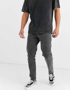 Черные суженные книзу джинсы стретч ASOS DESIGN-Черный