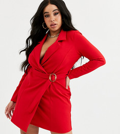 Красное платье-пиджак мини с поясом Missguided Plus-Красный