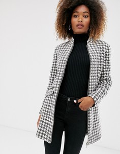 Пальто с узором и отделкой из искусственной кожи Stradivarius-Мульти