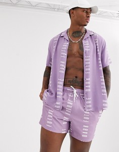 Шорты для плавания от комплекта с надписью \"dark future\" ASOS DESIGN-Мульти