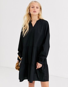 Свободное хлопковое платье мини Only-Черный