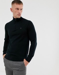Черный джемпер с короткой молнией Calvin Klein