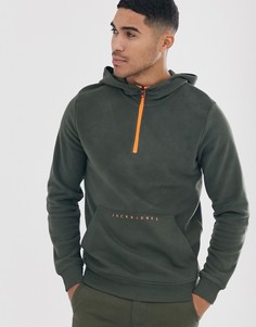 Флисовый зеленый худи Jack & Jones Core