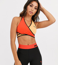 Красный/оранжевый спортивный бюстгальтер Puma эксклюзивно для ASOS