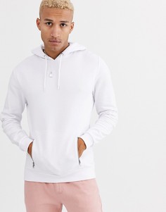 Худи белого цвета с серебристыми молниями ASOS DESIGN-Белый