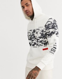 Беловатый oversize-худи с логотипом Jack & Jones Core-Белый