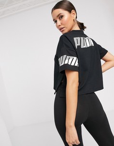 Черная укороченная футболка Puma - modern sport-Черный