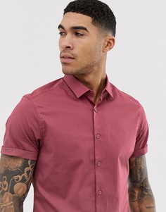 Розовая облегающая рубашка ASOS DESIGN-Розовый
