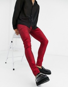 Красные джинсы скинни с покрытием и эффектом металлик ASOS DESIGN-Красный