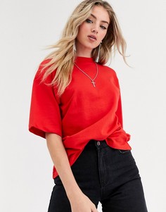 Красная футболка с круглым вырезом Bershka-Красный
