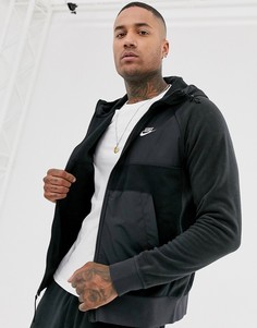 Худи черного цвета из флиса со вставками Nike-Черный