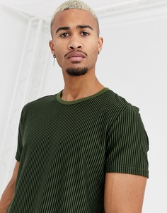 Футболка в вертикальную полоску черного цвета Topman-Черный