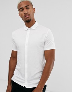 Белая трикотажная рубашка из органического хлопка ASOS DESIGN-Белый