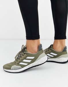 Кроссовки цвета хаки adidas performance PulseBOOST HD-Серый