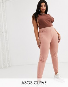 Базовые супероблегающие джоггеры из органического хлопка ASOS DESIGN Curve-Розовый