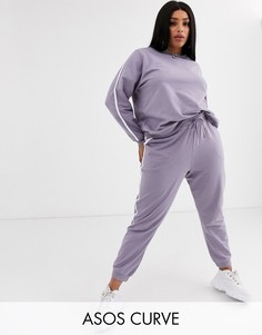 Спортивный костюм со свитшотом и джоггерами ASOS DESIGN Curve-Фиолетовый