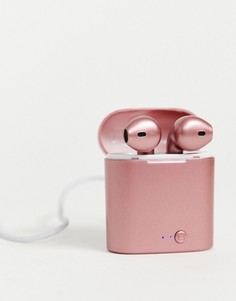 Беспроводные наушники цвета розового золота с чехлом для зарядки Skinnydip-Розовый