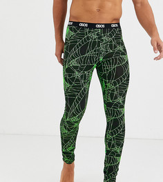 Пижамные штаны с принтом паутины ASOS DESIGN-Черный