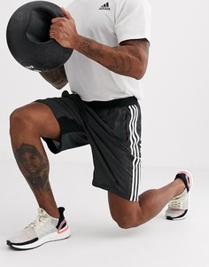 Черные шорты с тремя полосками adidas Training-Черный