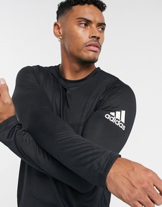 Черный лонгслив с логотипом adidas Training
