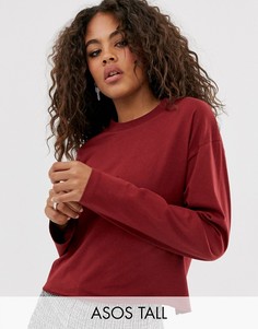 Бордовая короткая футболка ASOS DESIGN Tall-Красный