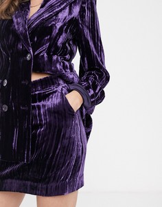 Фиолетовая мини-юбка из мятого бархата & Other Stories-Черный