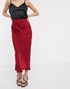 Атласная юбка миди ASOS DESIGN-Мульти