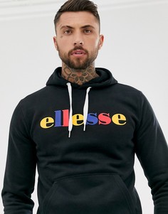 Худи черного цвета с разноцветным логотипом ellesse-Черный