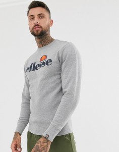 Серый свитшот с классическим логотипом ellesse