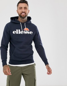 Худи темно-синего цвета с логотипом ellesse-Темно-синий